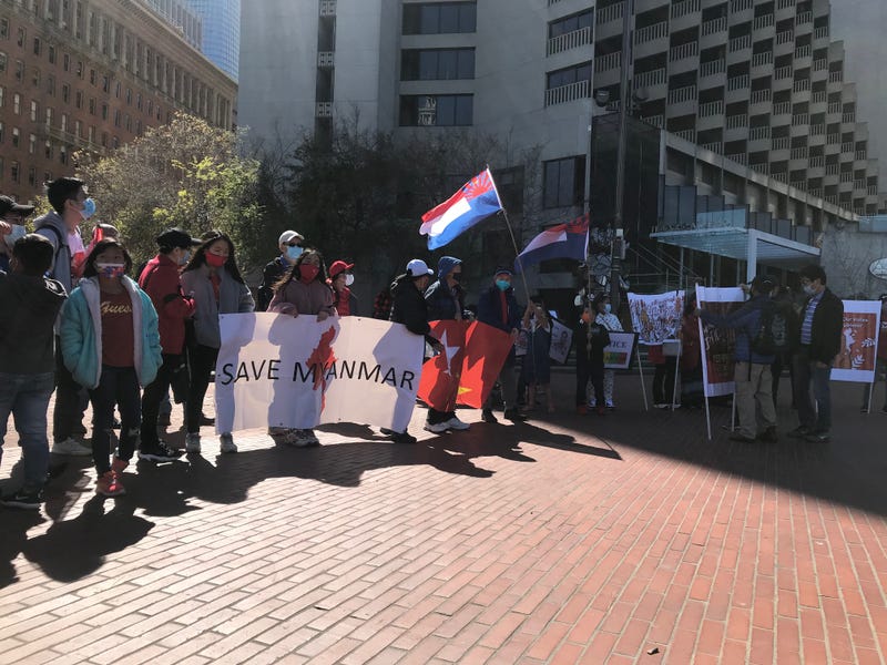Save Myanmar banner, Keith Menconi, KCBS Radio
