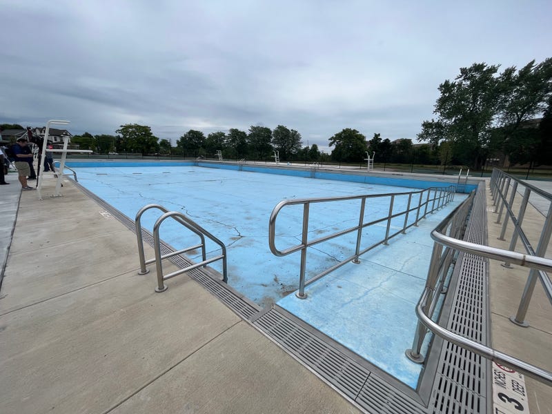 The Kensington Pool is empty for now... but the complete renovations for the pool will be ready by July 1st, along with two other outdoor pools and two other indoor pools. 