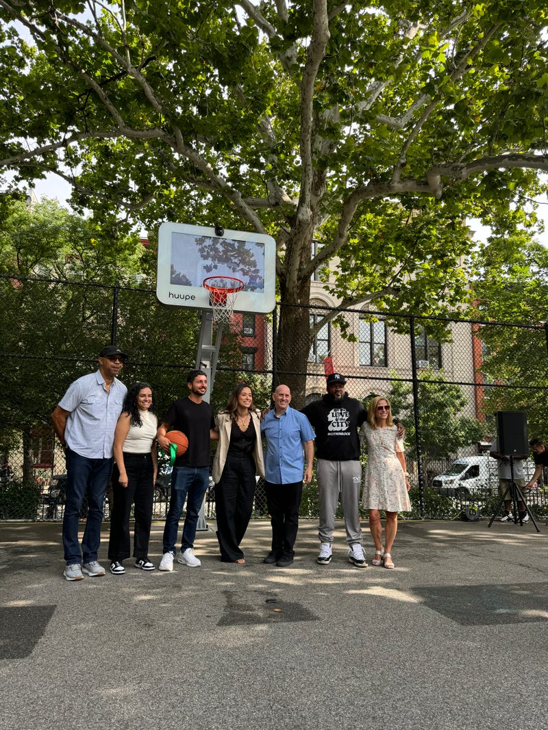 A new smart hoop was installed in Tompkins Square Park in Manhattan's East Village neighborhood this week.