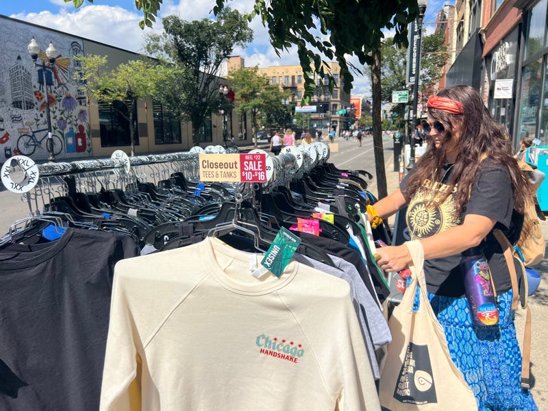 The inaugural "Meet Me on Milwaukee" event featured several sidewalk sales from local businesses on Milwaukee Avenue. The pedestrian-friendly pilot series takes place on the last Sunday of each month through October. 