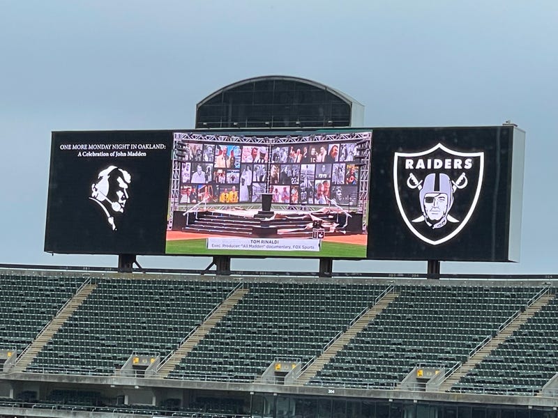 The scoreboard lit up with John Madden's iconic silhouette.