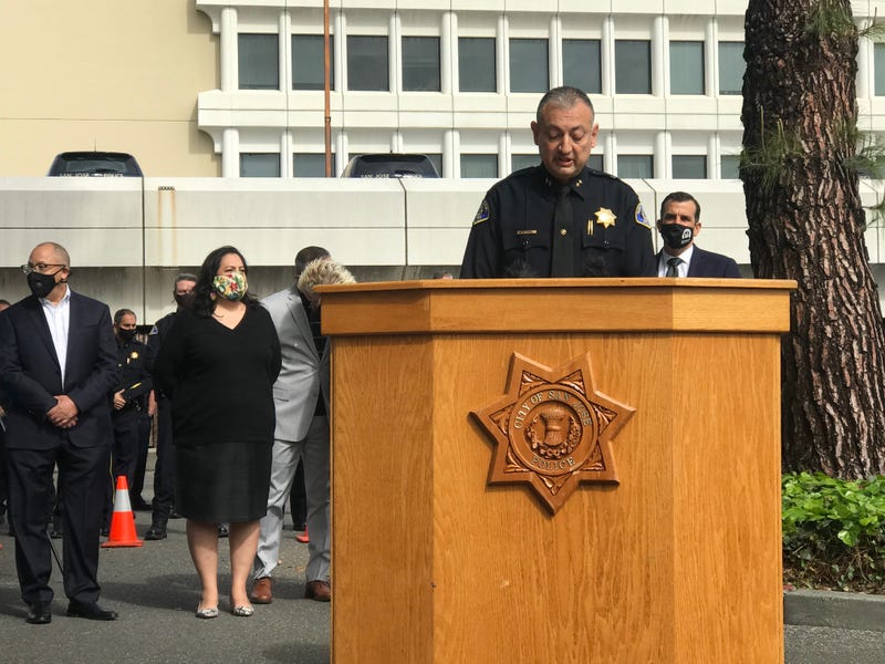 San Jose's new police chief speaks with the media on Wednesday.