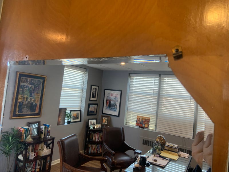 A broken mirror at Calvary Baptist Church in Chester, into which Martin Luther King, Jr. asked questions of self-identity in 1964 after winning the Nobel Peace Price.