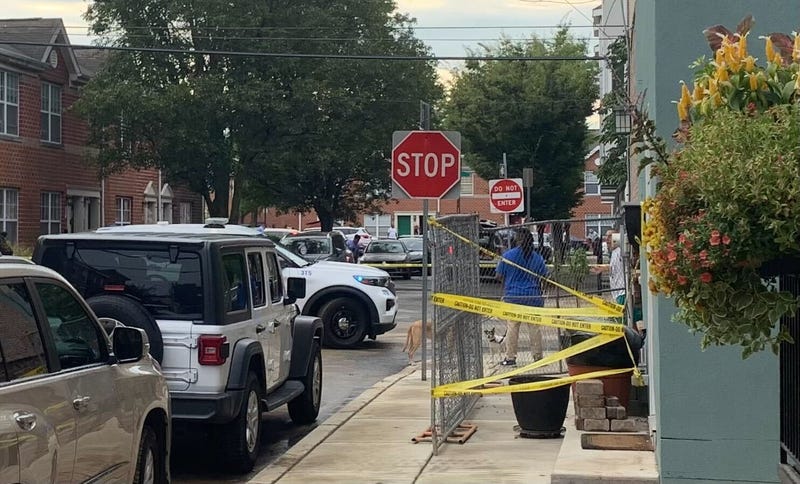 The scene near 3rd and Montrose streets following a double shooting