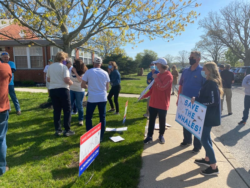 Protests at Cape May Courthouse about the Jersey shore wind farm.