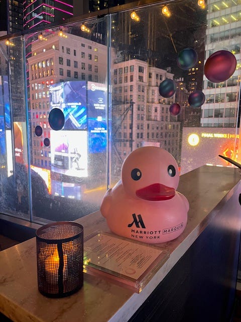 “Bubbles Over Broadway” at The Perch, on the eighth floor of the New York Marriott Marquis