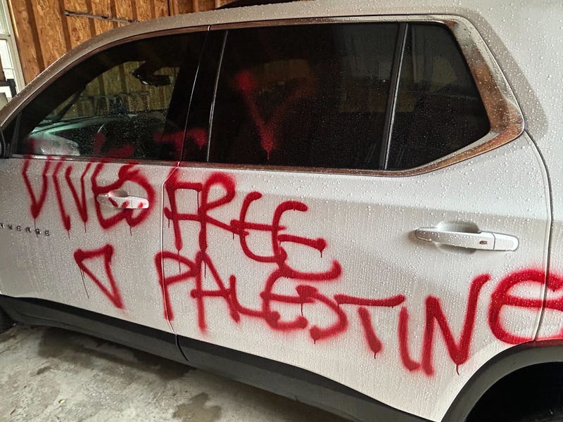 Vandalism on Regent Jordan Acker's car
