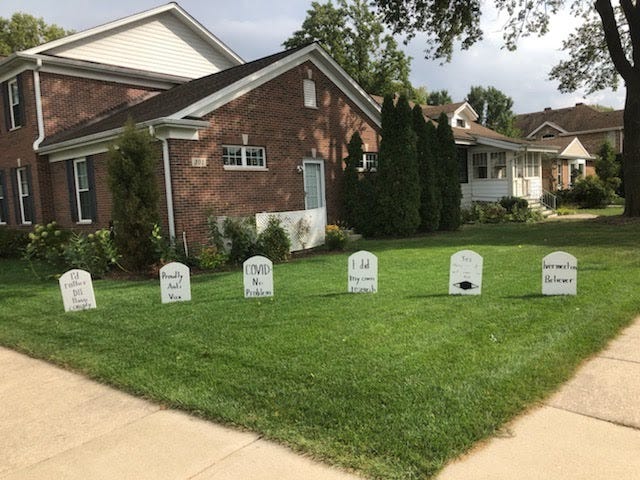 Park Ridge Halloween tombstones