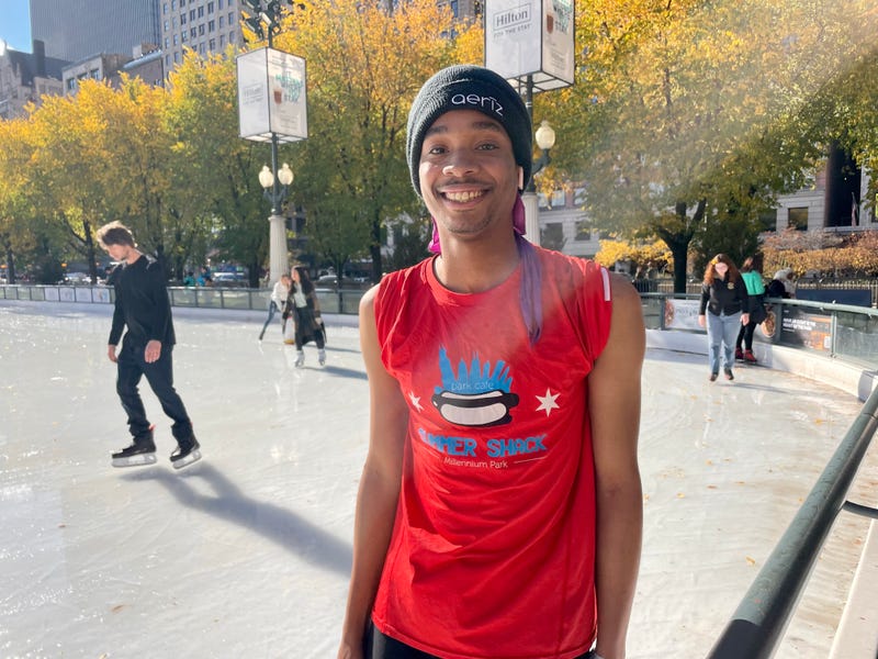 Gio Hollingsworth stood out among the other skaters as he gracefully glided on the ice.