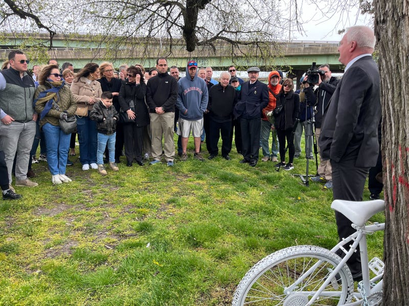 “I'm sorry that he followed me in the love of bicycling, now that I see what occurred,” said the father of Mario D'Adamo, a cyclist who was killed last summer in FDR Park by a driver.