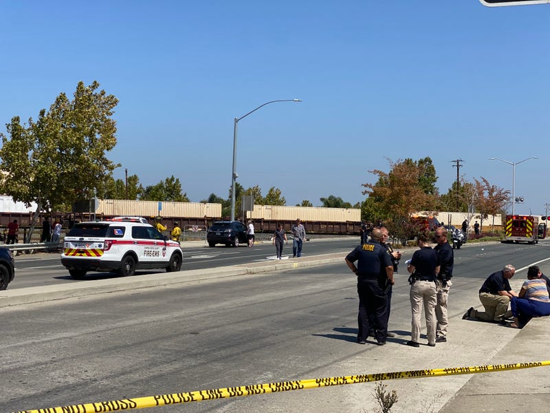A 12-year-old boy was killed after a freight train struck a sedan on the railway Wednesday afternoon in Oakley.