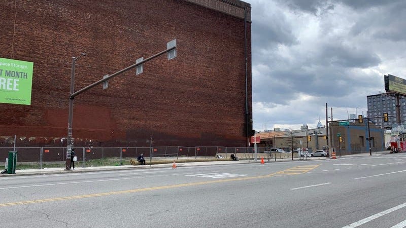 The current bus terminal is located on the south side of Spring Garden Street at Front Street in Northern Liberties.
