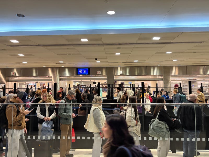Travelers at Philadelphia International Airport