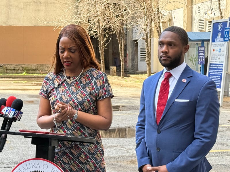 Then SLDC CEO Neal Richardson alongside former St. Louis City mayor Tishaura Jones