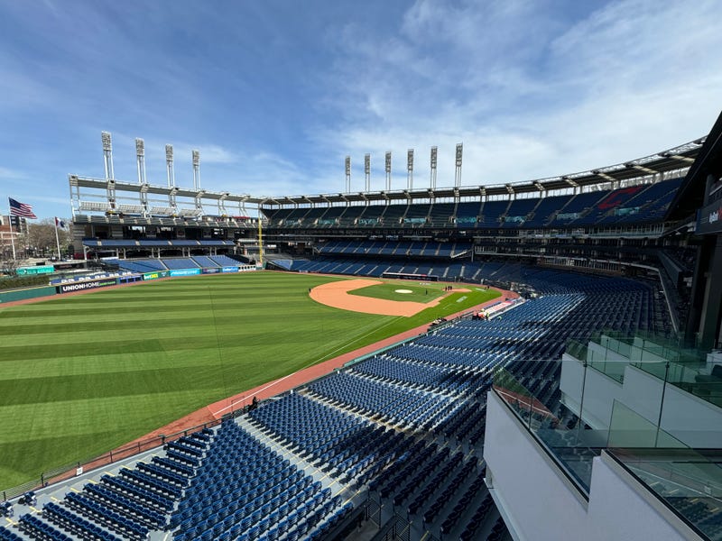 A view of Progressive Field from the new Key Ban North Coast Social boxes down the left field line. 