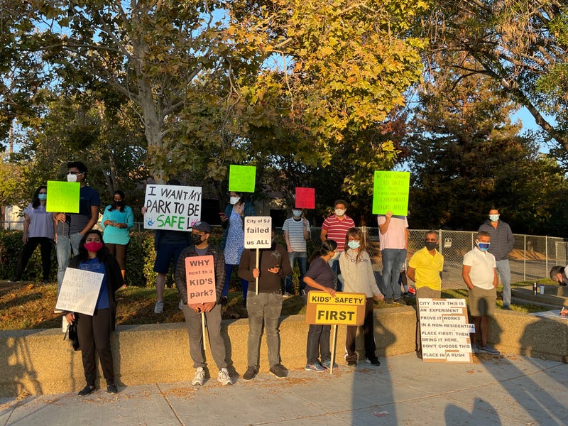 A group of North San Jose residents are protesting a new safe RV parking site recently approved by the city.