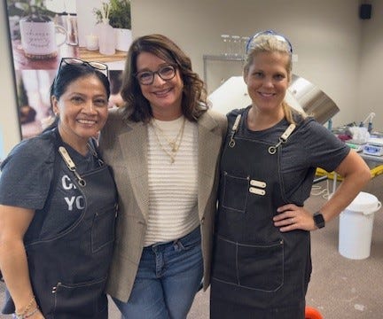 Lynette Lovelace pictured with two Life Therapy employees