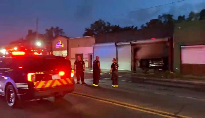 Police on the scene of a smash and grab robbery in Detroit