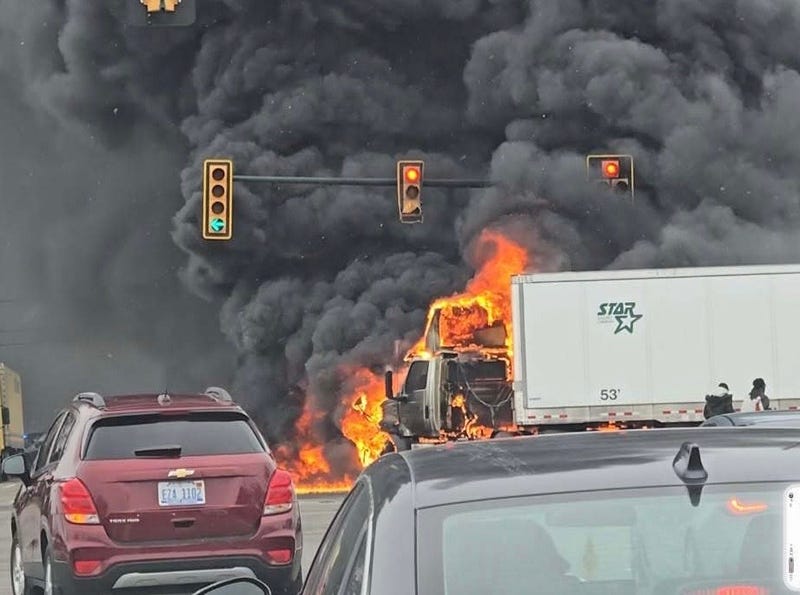 fiery crash scene