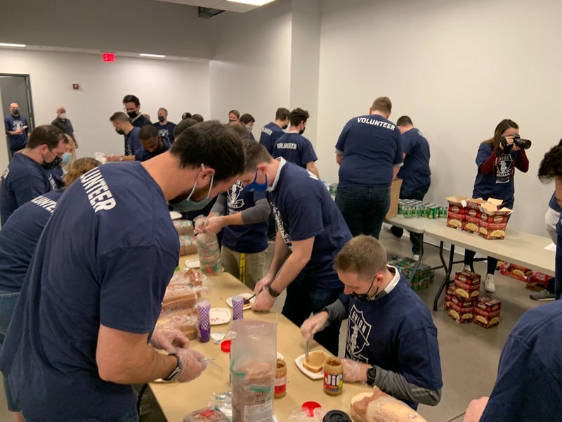 Philadelphia Union staff volunteering as part of the kickoff of the U-Serve campaign.