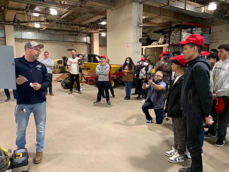 A tour of Citizens Bank Park on Wednesday showed students at Mercy Career and Technical High School some of the places a skilled labor career could take them.