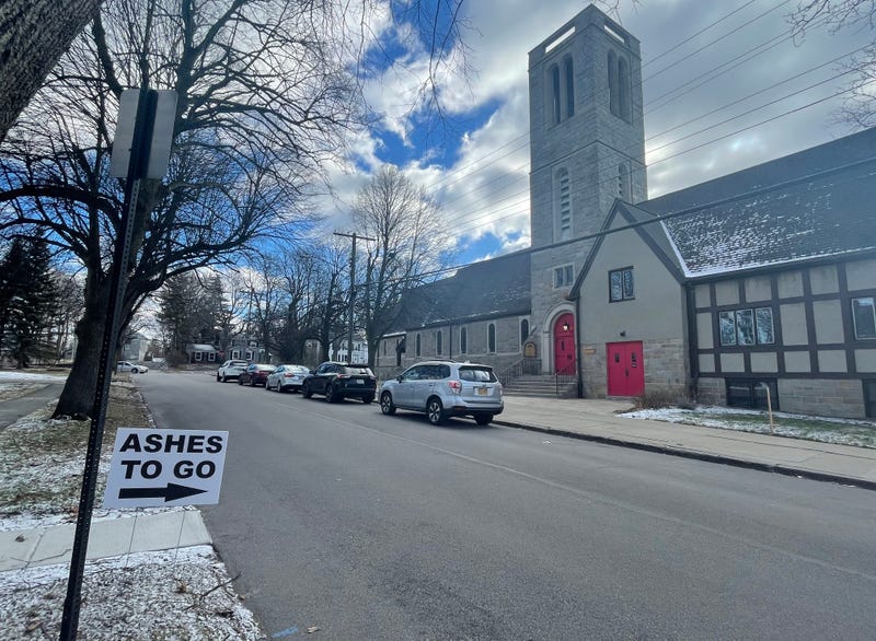 Ashes to go at Calvary Episcopal Church in Williamsville