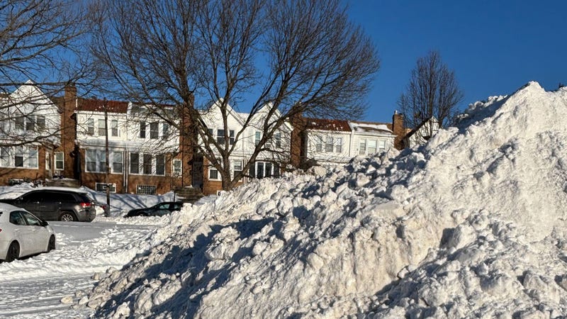 snow buildup in Roxborough 