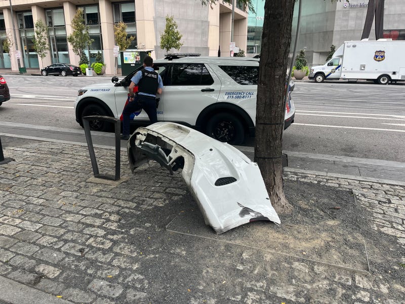 Car bumper left over from illegal car meet