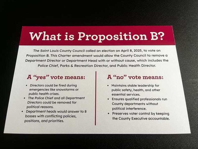 The back of the mail paid for by St. Louis County