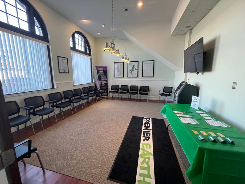 A spacious waiting room at Premier Earth on Hertel Avenue in Buffalo, N.Y.