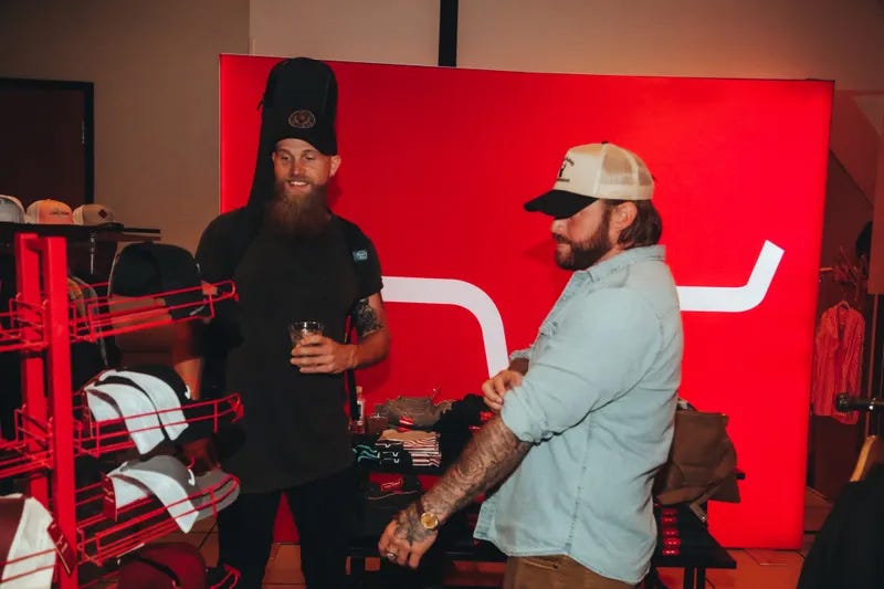 Artists shopping backstage at a pop-up shop