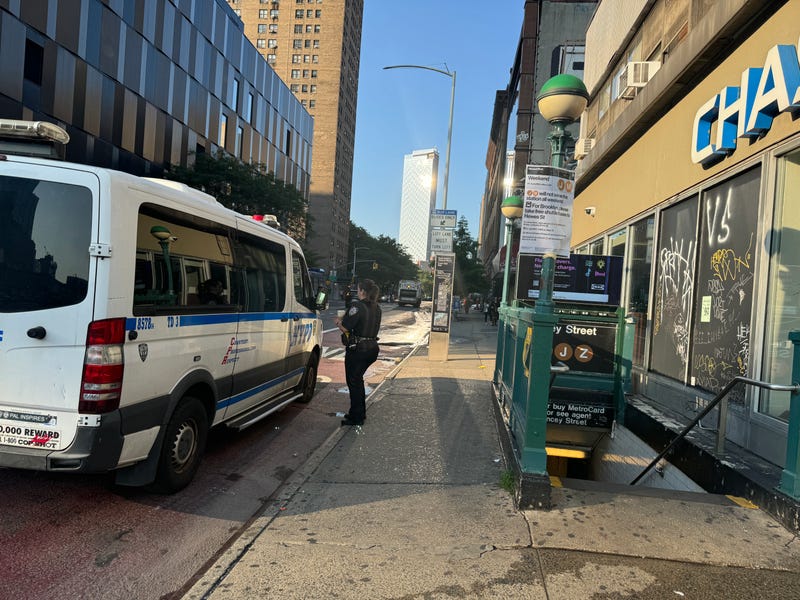 Police respond to the Delancey Street/Essex Street station on Monday morning