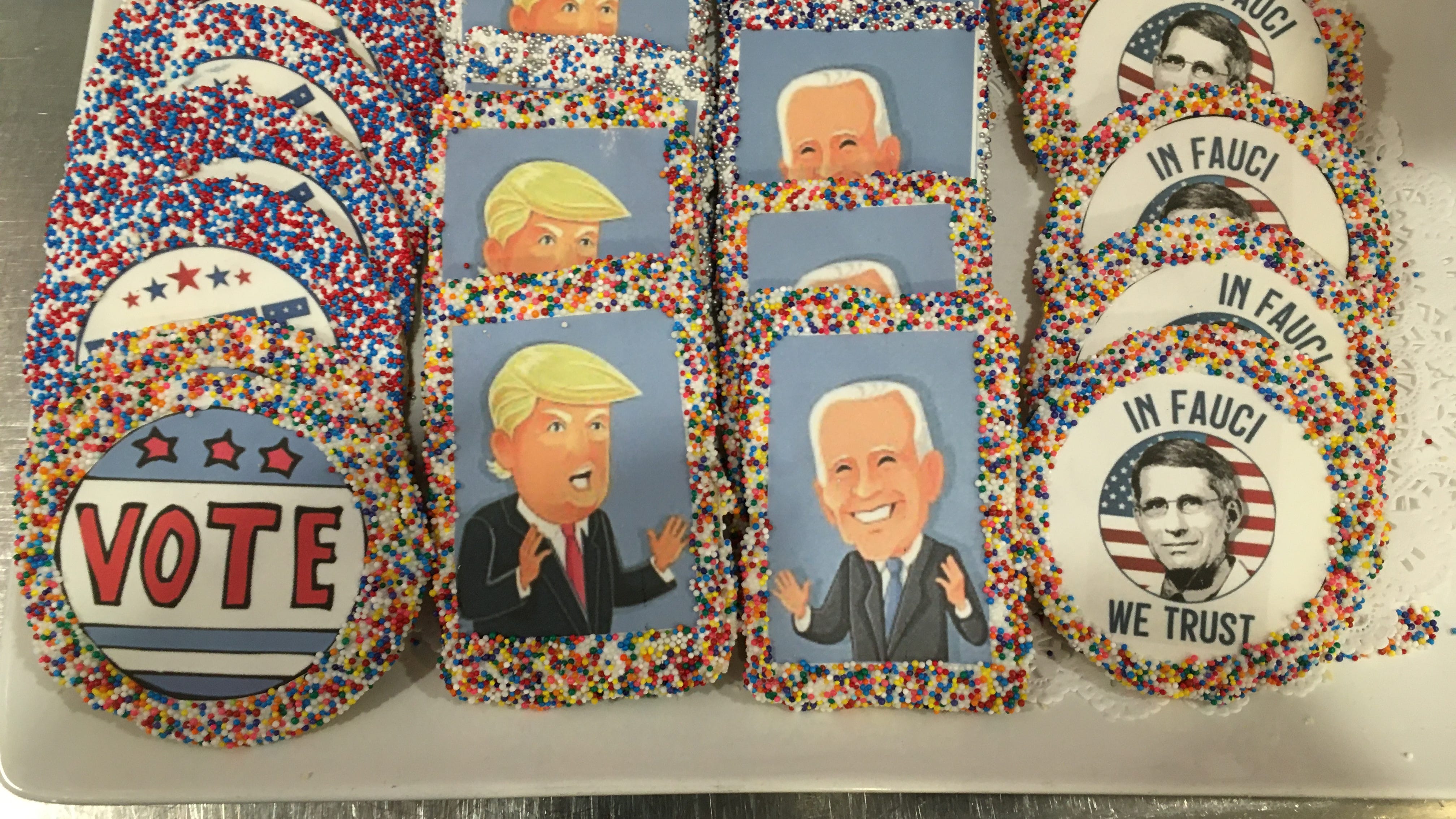 In terms of election cookie sales, Fauci takes the cake at one suburban bakery
