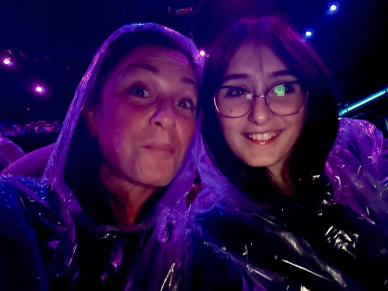 Kendra and her daughter Emma at Blue Man Group