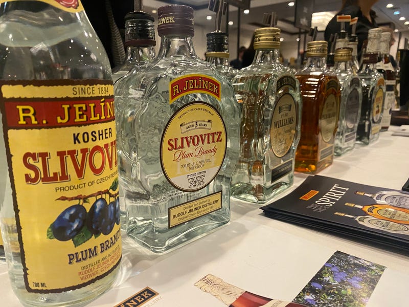 R. Jelinek Slivovitz, a three-times distilled plum brandy produced in the Czech Republic, on display at the Kosher Food & Wine Experience on Feb. 26, 2024 at the Hilton Meadowlands in New Jersey.
