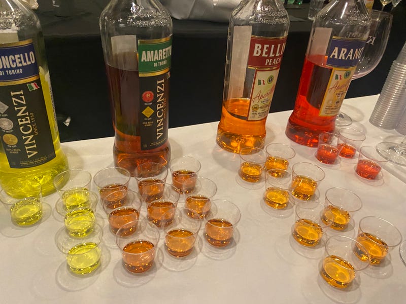 Salud! A colorful assortment of Vincenzi liquers at the 2024 KFWE.