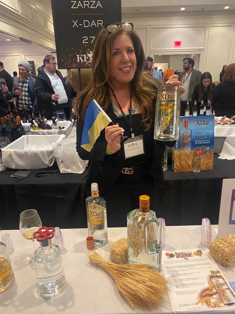 Patricia Balestras, a brand ambassador for Ukraine's XDar vodka, which is produced with artisanal well water and premium grain harvested from black soil.