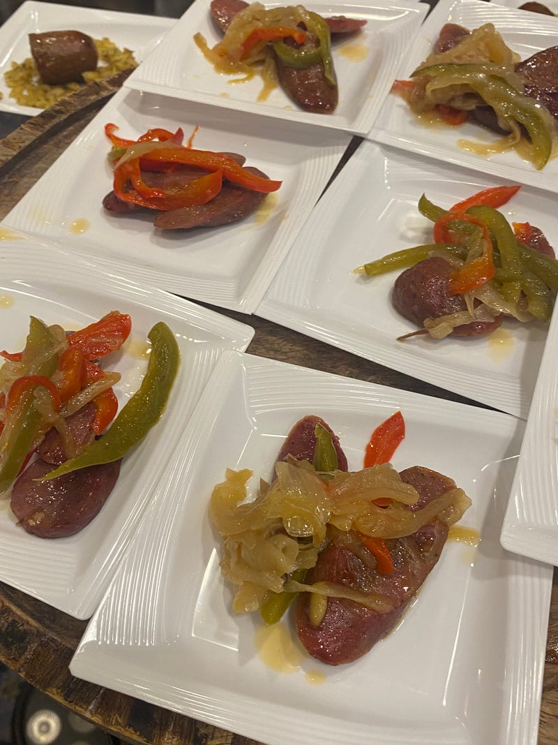 The seemingly endless food offerings at the 2024 KFWE included sausage and peppers.