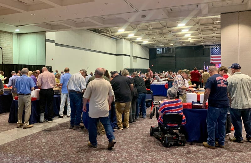Constituents enjoying BBQ at Jeff Duncan's Faith & Freedom BBQ at the Anderson Civic Center August 23, 2021.