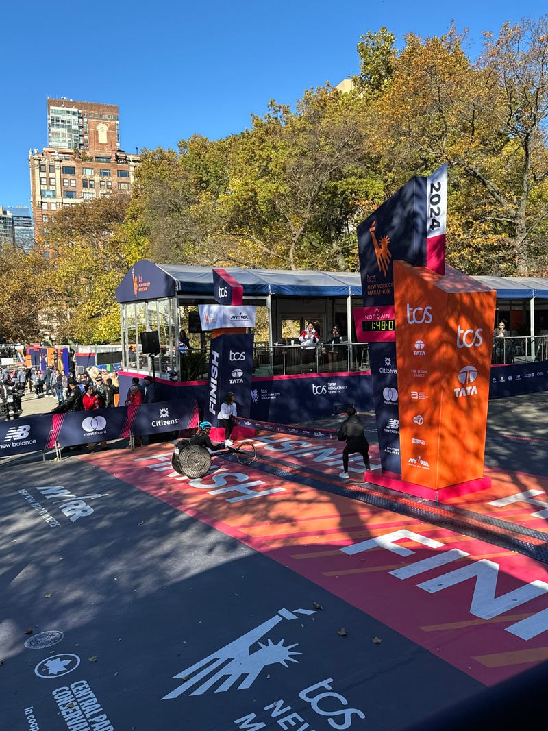 Susannah Scaroni wins the women's race at the 2024 TCS New York City marathon on Nov. 3.