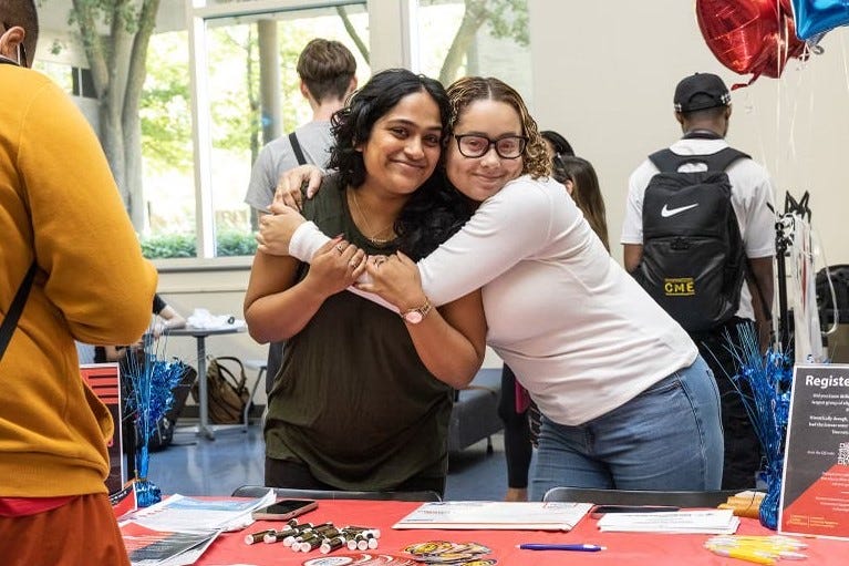 Abigail Thomas (left) and Yesmarie Rivera-Olivo (right) at CCP Votes Voter Registration event in September