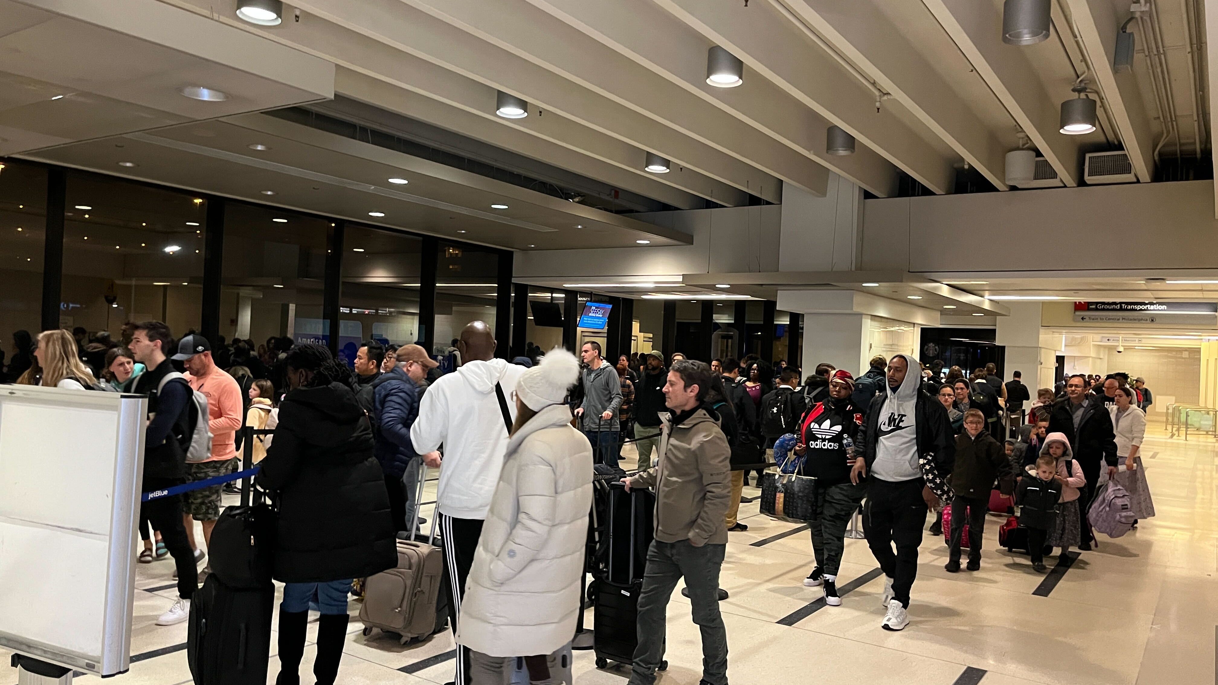 Calm before hectic storm of travelers at Philadelphia International Airport