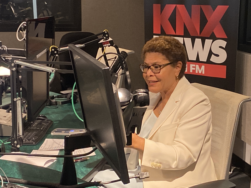 karen bass in radio studio