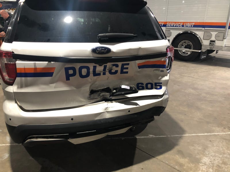 Police said four police vehicles were damaged and two of them totaled in the pursuit