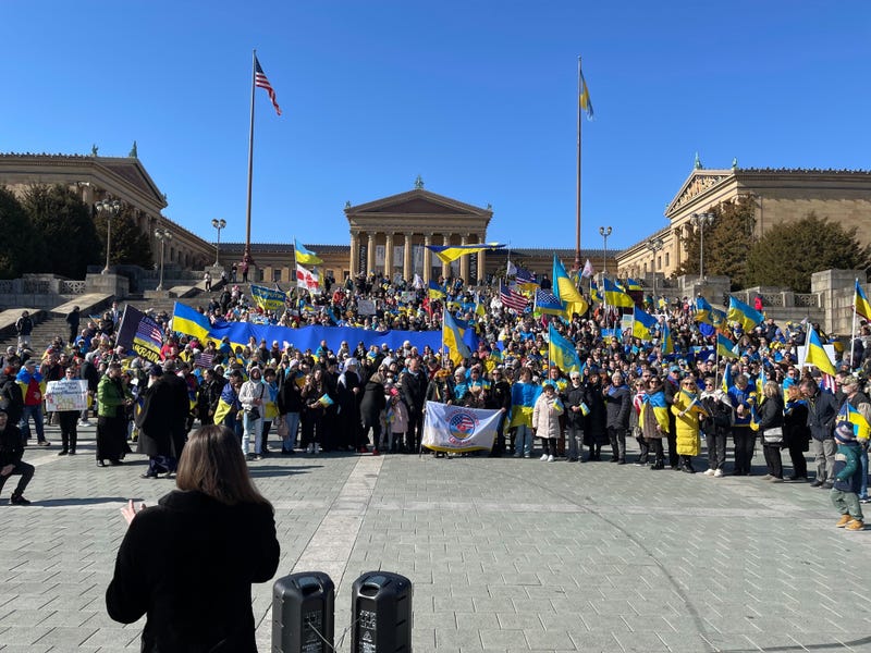 Hundreds of people from Philadelphia’s Ukrainian community gathered for a rally to demand that the U.S. fulfill its promise to support Ukraine.