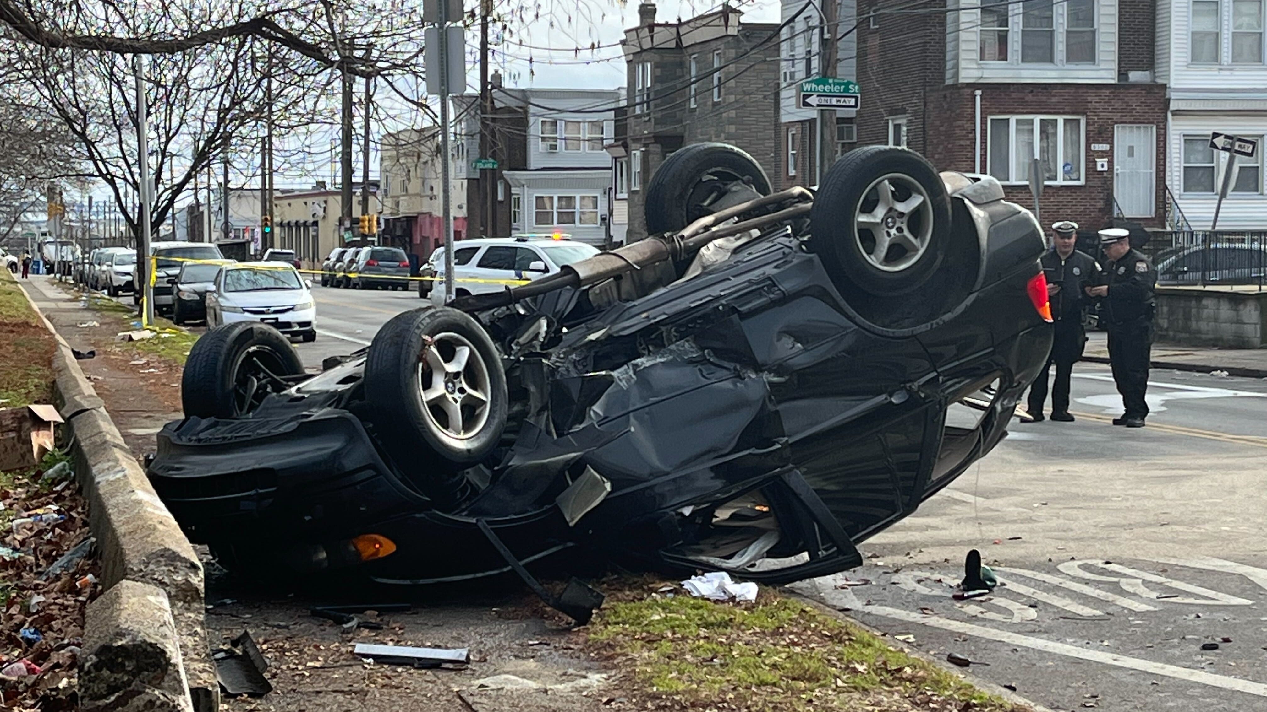 Car crashes into police building in SW Philly after apparent road rage dispute
