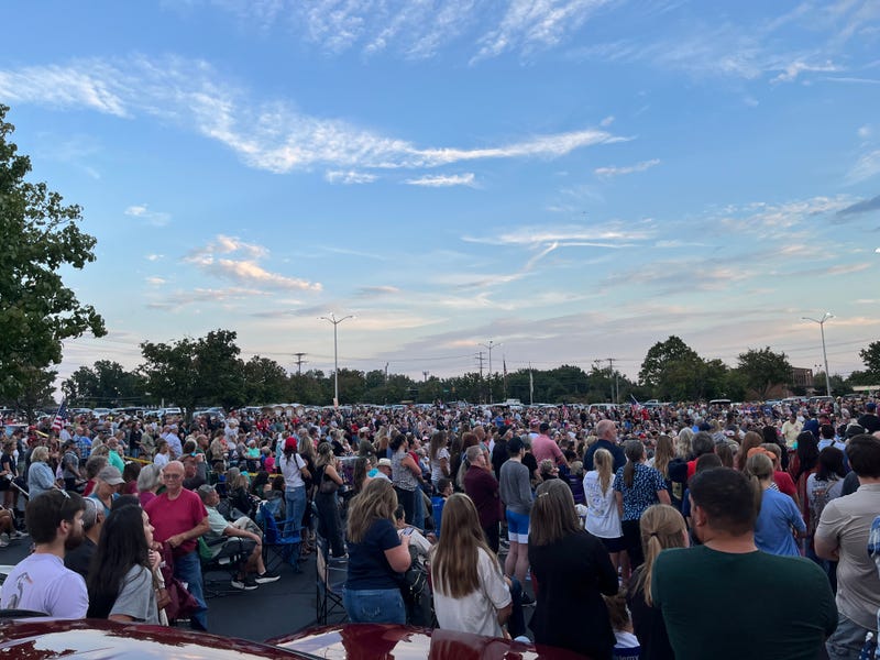 Massive crowd gathers for Charlie Kirk prayer vigil event in Greenville Monday
