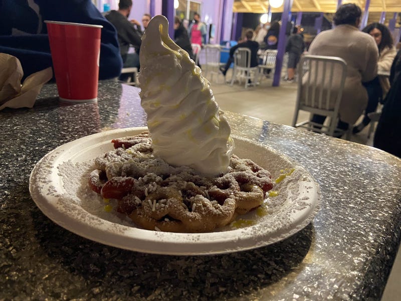 Funnel cake at Knotts Berry Farm's 100th anniversary celebration