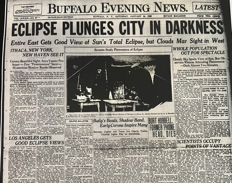 1925 Total Solar Eclipse article