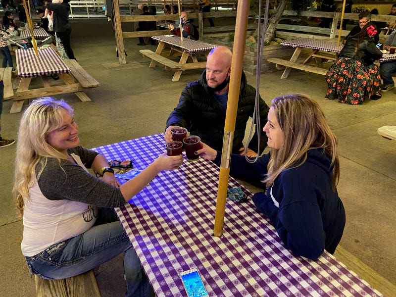 K-Frog's Pepper and friends at Knotts Berry Farm's 100th anniversary celebration